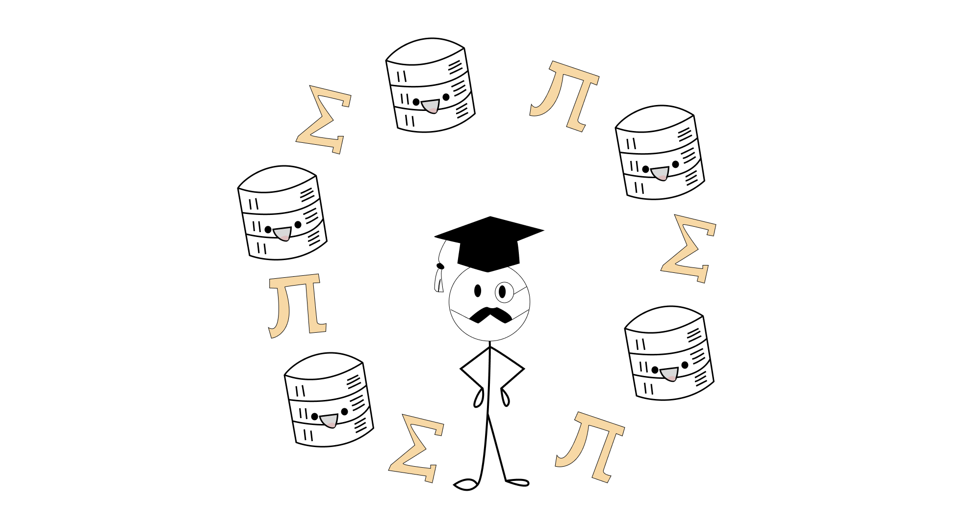 A stick illustration of a mathematician.