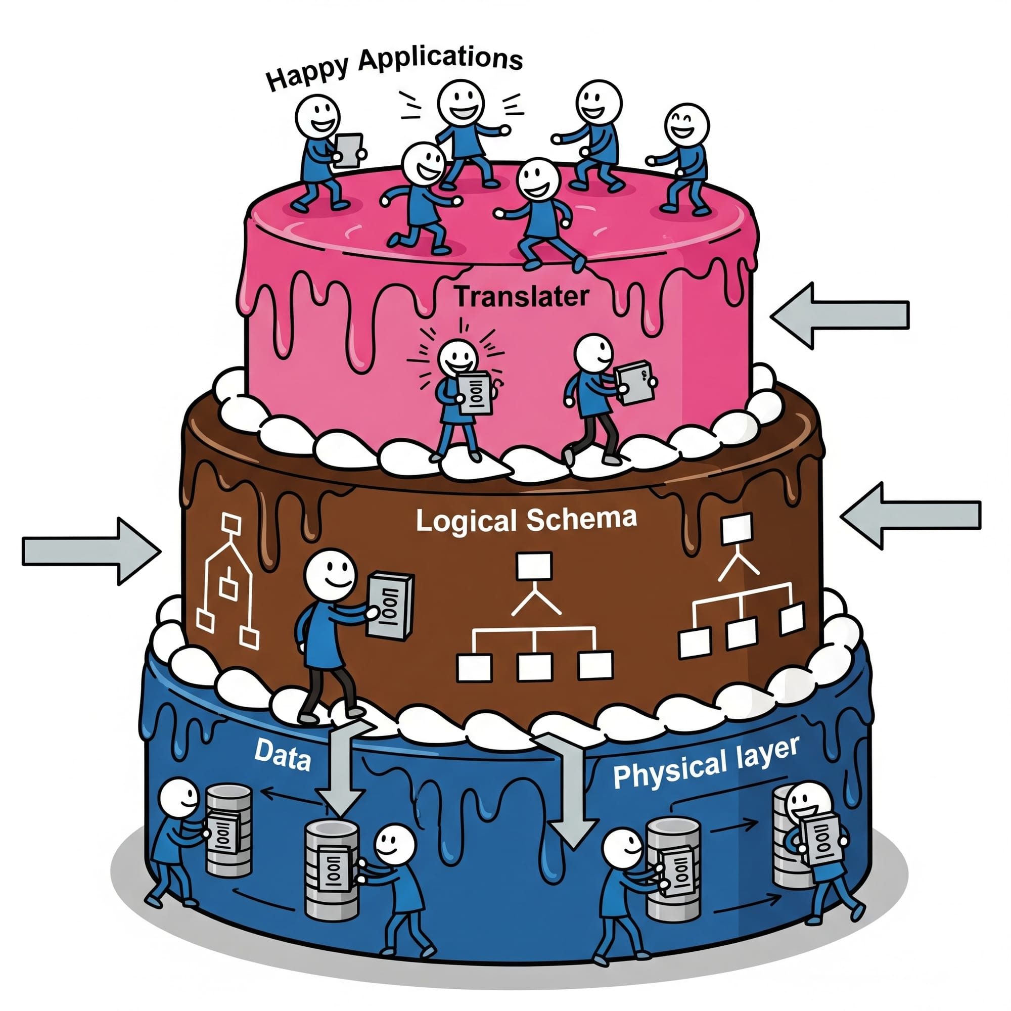 An illustration showing how all layers of a system come together to create successful applications.