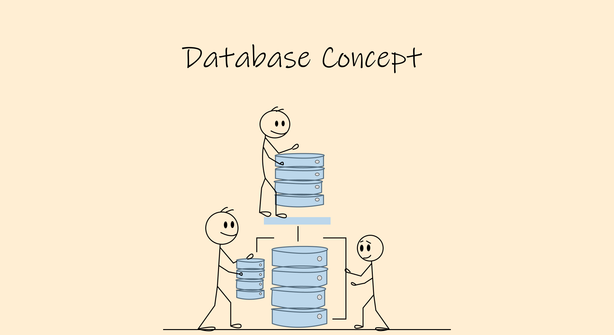 An illustration of people building servers.